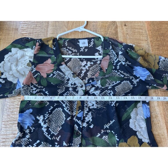 Cabi Women's Snake Charmer Blouse Floral Colorful Button Down Long Sleeve Small - Picture 6 of 8